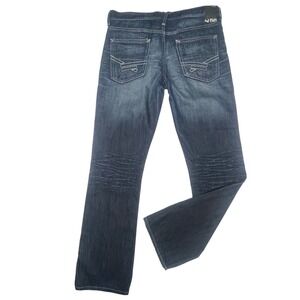 Helix N46 Dark Wash Relaxed Cross Fade Denim Bootcut Men's 32 x 34s